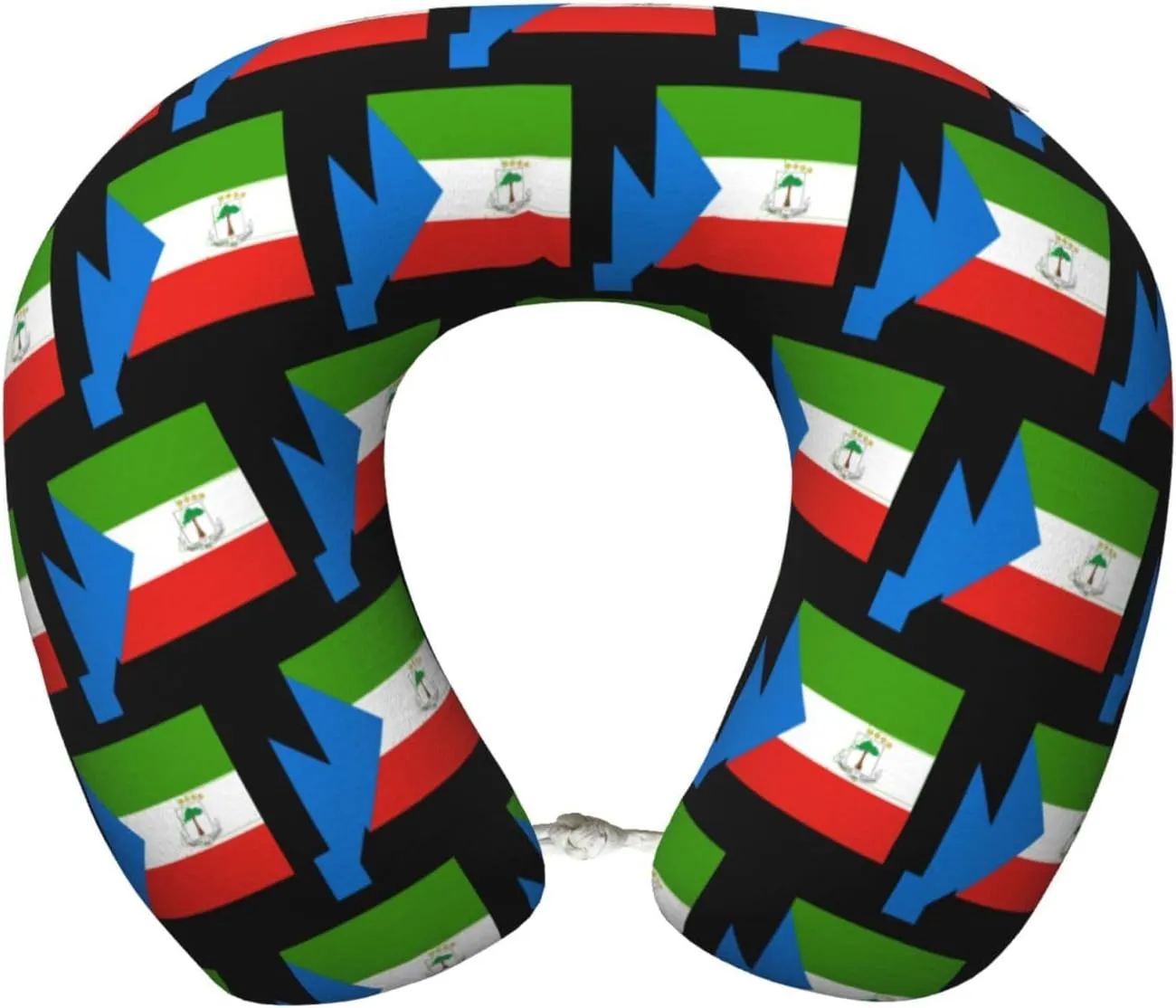 Flag Map of Equatorial Guinea Neck Pillow Memory Foam U-Shaped Travel Neck Pillow for Airplanes Car Home