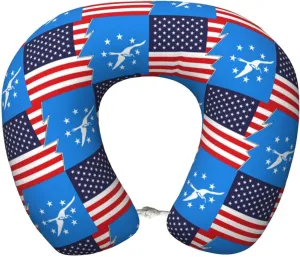 Flag of Corpus Christi, Texas and America Neck Pillow Memory Foam U-Shaped Travel Neck Pillow for Airplanes Car Home