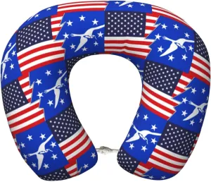 Flag of Corpus Christi Texas and America Neck Pillow Memory Foam U-Shaped Travel Neck Pillow for Airplanes Car Home