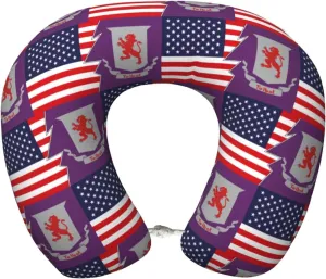 Flag of Talbot County, Maryland and America Neck Pillow Memory Foam U-Shaped Travel Neck Pillow for Airplanes Car Home