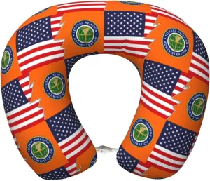 Flag of The United States Federal Aviation Administration and America Neck Pillow Memory Foam U-Shaped Travel Neck Pillow for Airplanes Car Home