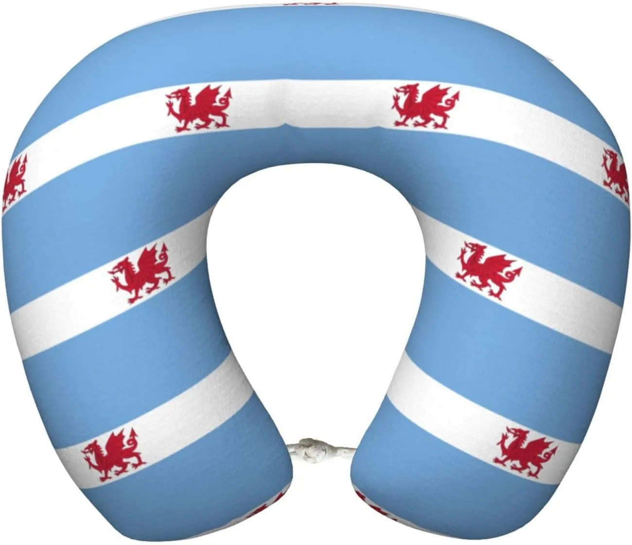 Flag of The Welsh Colony in Patagonia Neck Pillow Memory Foam U-Shaped Travel Neck Pillow for Airplanes Car Home