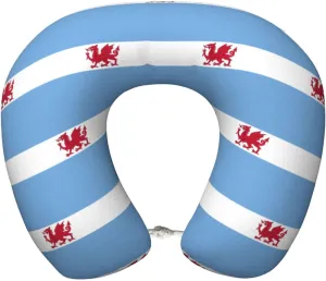 Flag of The Welsh Colony in Patagonia Neck Pillow Memory Foam U-Shaped Travel Neck Pillow for Airplanes Car Home