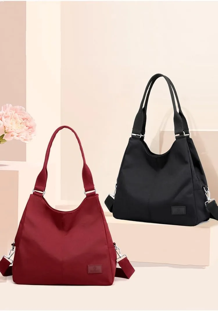 Foldable Tote Bag With Zipper, Large Purses for Women Shoulder Bag,Top Handle Satchel Handbag for Travel Work
