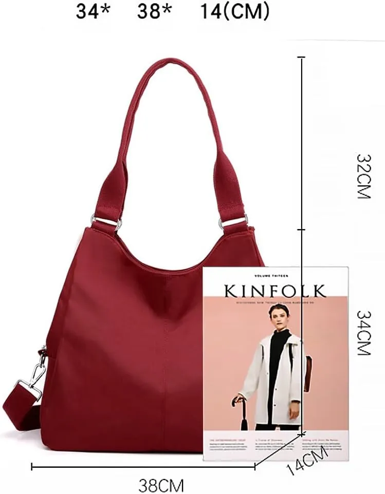 Foldable Tote Bag With Zipper, Large Purses for Women Shoulder Bag,Top Handle Satchel Handbag for Travel Work