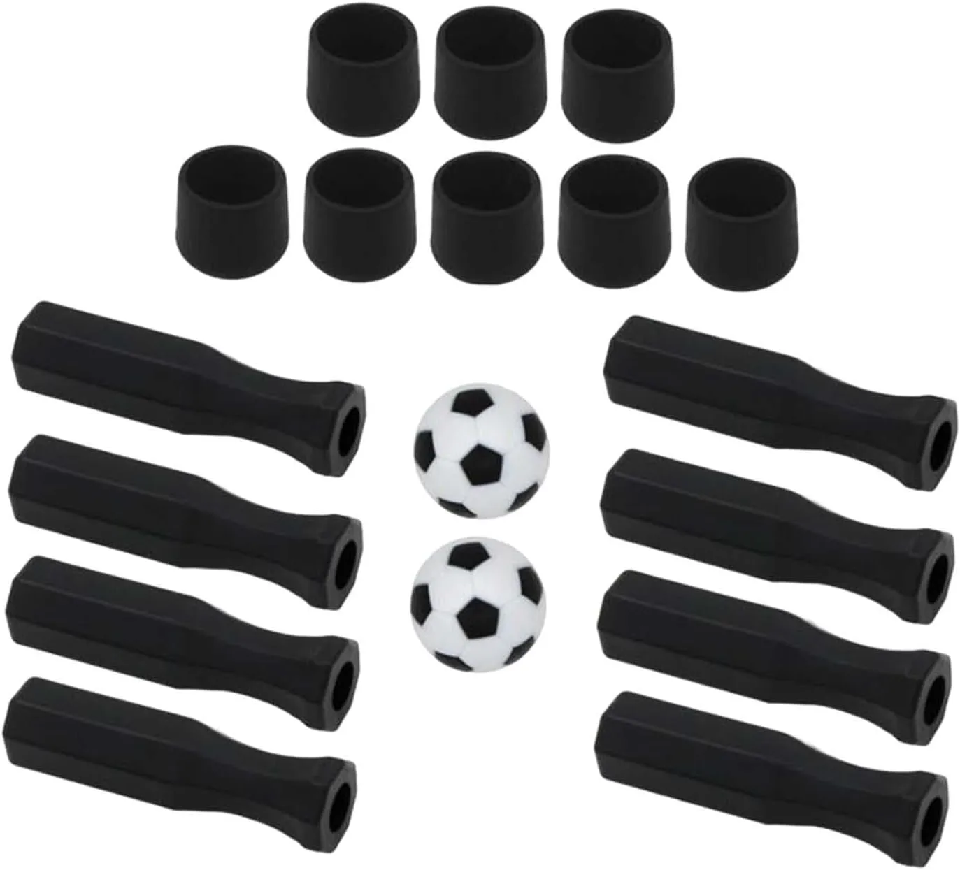 Foosball Table Handles Replacement Maintenance Mini Table Football Game Practical Repair Lightweight 18Pcs/Set with 2 Balls