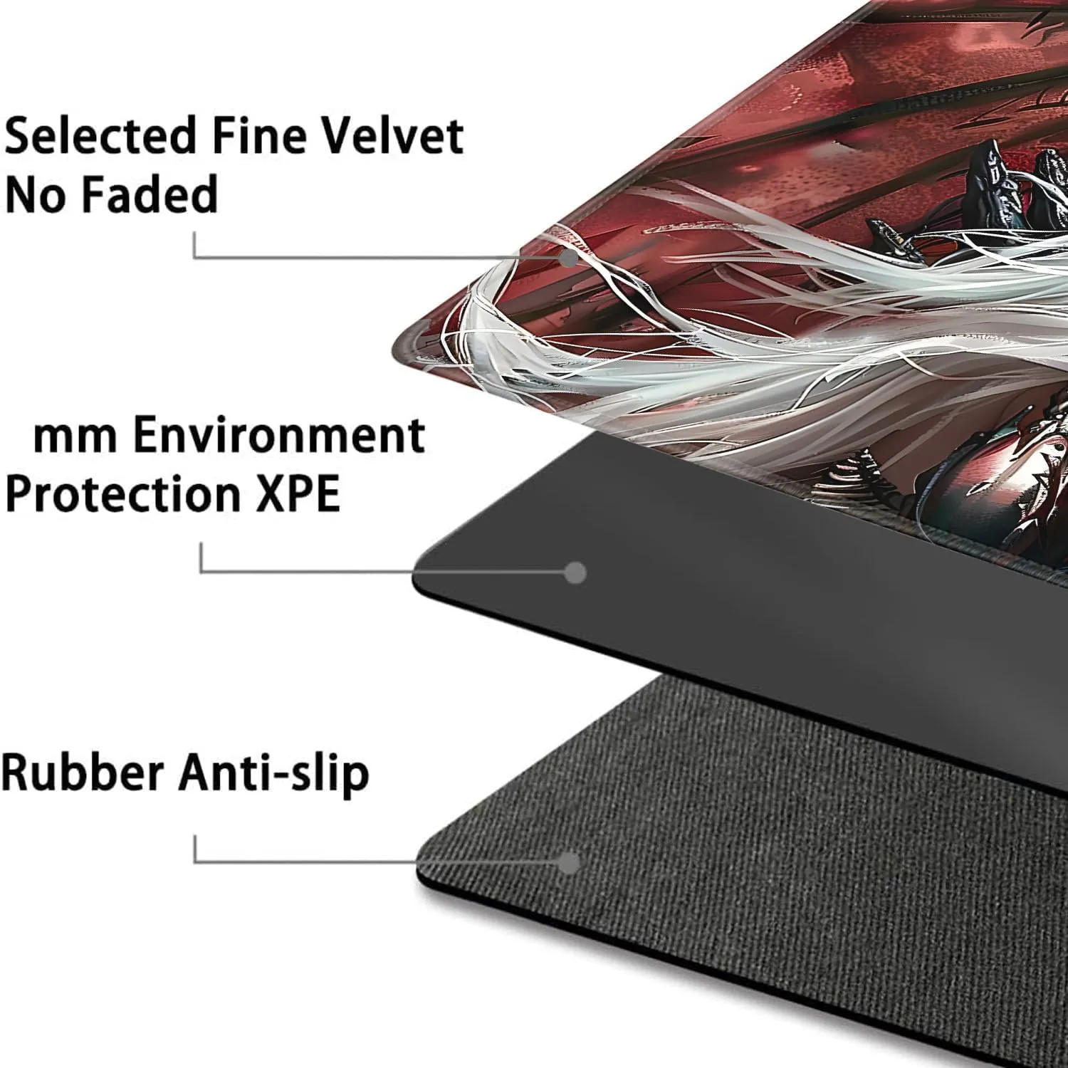 for MTG Playmat   Drawstring Travel Pouch   6 Dice Counter, for Tabletop Trading Card Game Playmats or Mouse Pad, Anti-Slip Rubber 24 x 14 in, Anime Warrior Girls for TCG Playmat (No with Zone)