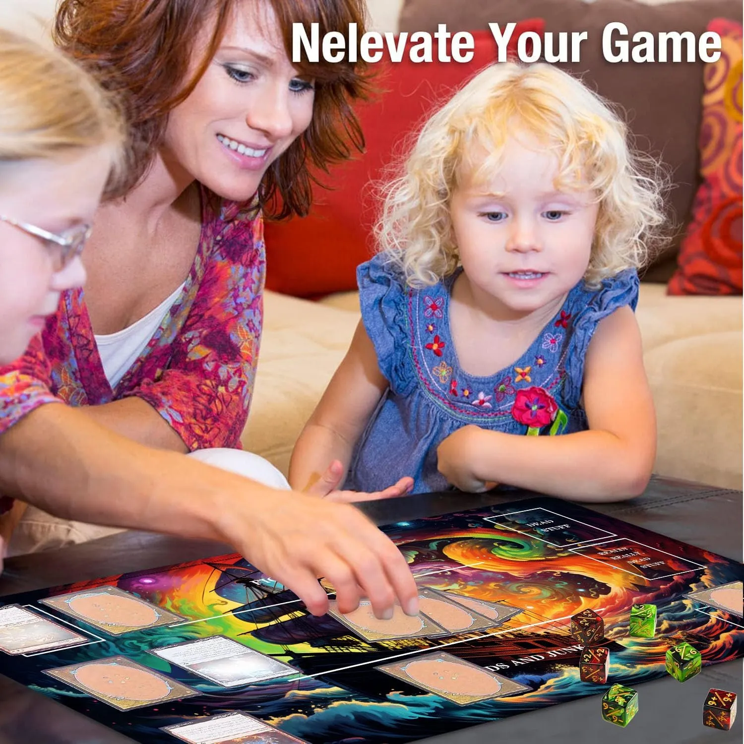 for TCG Playmat, 24 x 14 inches Game Mat for MTG Trading Card Ink Painting Game Playmats Smooth Surface Battle Game Rubber Collection - Pirate Ship 3