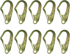Forged Steel Snap Hook 23KN (10-Pack)- Fusion Climb® Infinity - Professional Fall Protection Snap Hook - Heavy Duty Carbon Steel - Double-Action Snap Hook for Safety, Climbing - OSHA ANSI Compliant