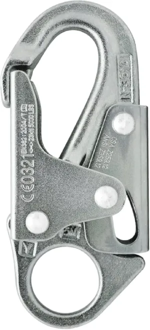 Forged Steel Snap Hook 25KN - Fusion Climb® Maxi-2 - Professional Fall Protection Snap Hook - Heavy Duty Carbon Steel - Double-Action Snap Hook for Safety, Climbing, Rappelling - OSHA ANSI Compliant