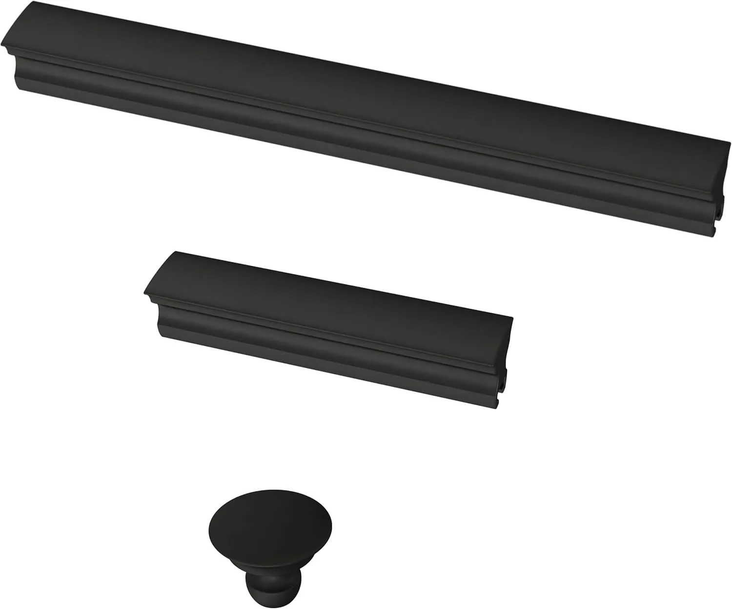 FRANKLIN BRASS Medici (10-Pack) Cabinet Knobs | Matte Black Handles for Dresser/Kitchen/Closet Door/Furniture | 1-3/16" Drawer Pulls/Handles P42957C-FB-B