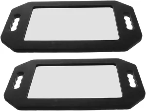 Funky Mirror for Hair Salon Barber Shop Travel 2pcs Handheld Mirror with Double Handles Foam Cushion