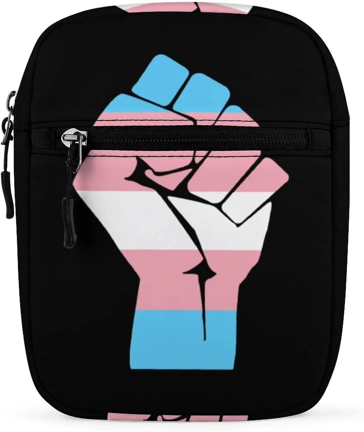 FunnyStar Fist Transgender Flag Unisex Crossbody Bag Small Shoulder Messenger Bag Lightweight Travel Purses