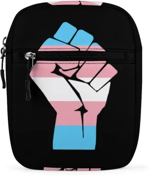 FunnyStar Fist Transgender Flag Unisex Crossbody Bag Small Shoulder Messenger Bag Lightweight Travel Purses