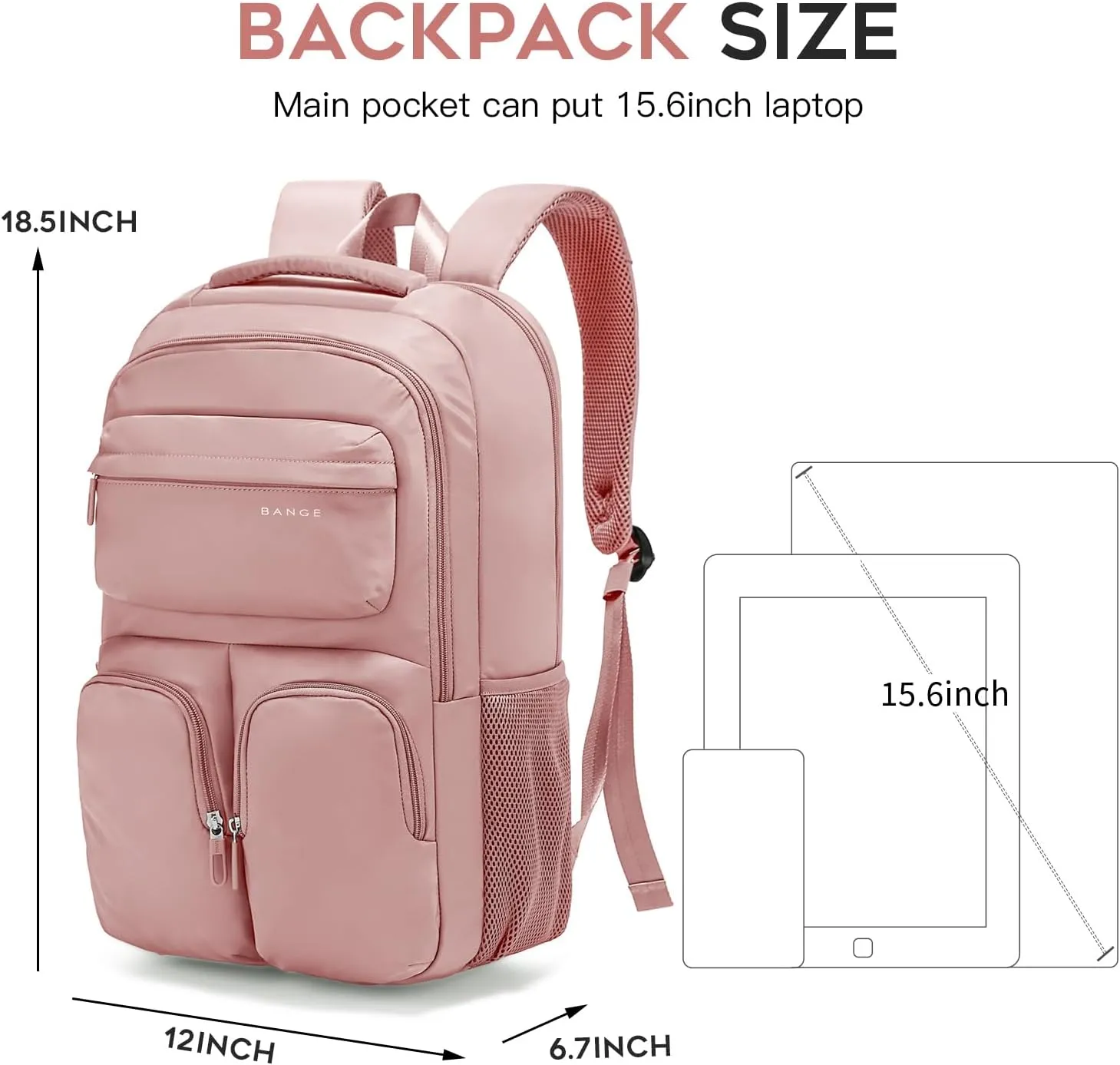 FUTURE AESTHETICS Travel Backpack for Women、men, College Backpack Bag, Hiking Backpack,Waterproof Carry On Backpack Business Backpack (Pink)