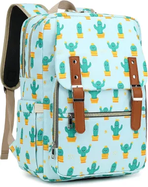 Fuyicat Cactus Laptop Backpack for Women Men Travel Business Work, Girls Boys School Backpack College Bookbag Fit 15.6 Inch Notebook