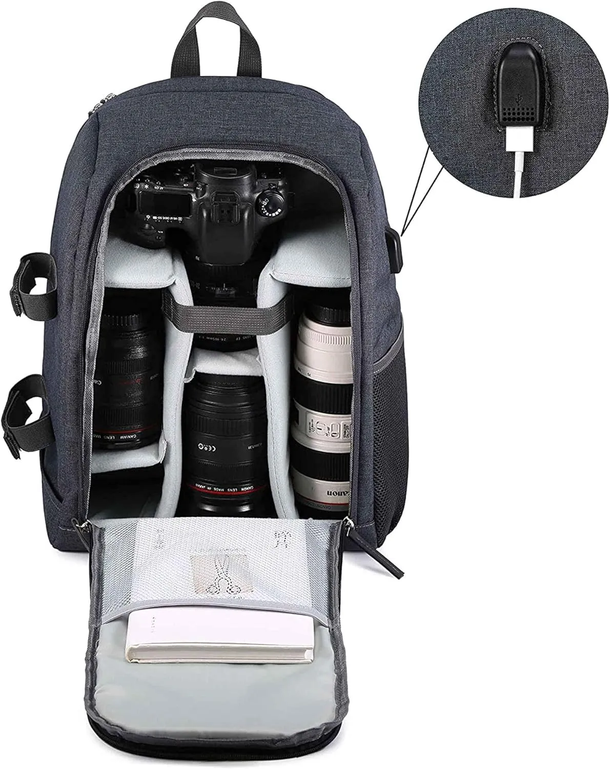 G-raphy Camera Backpack Professional Photography Backpack DSLR Backpack Large Capacity with Laptop Compartment/Tripod Holder for SLR Cameras and other Camera Accessories (Grey)