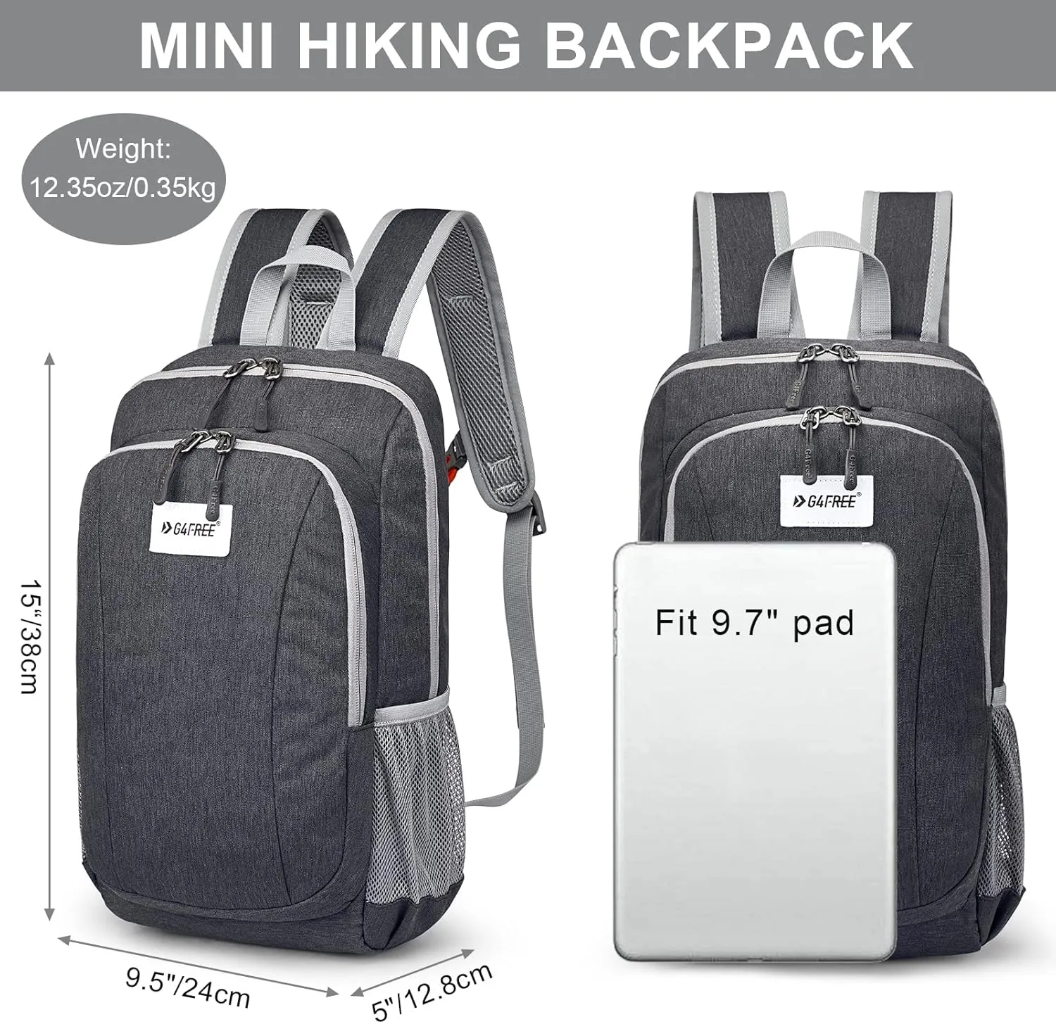 G4Free Mini 10L Hiking Backpack Lightweight Small Hiking Daypack Travel Shoulder Backpack Day Pack For Men Women
