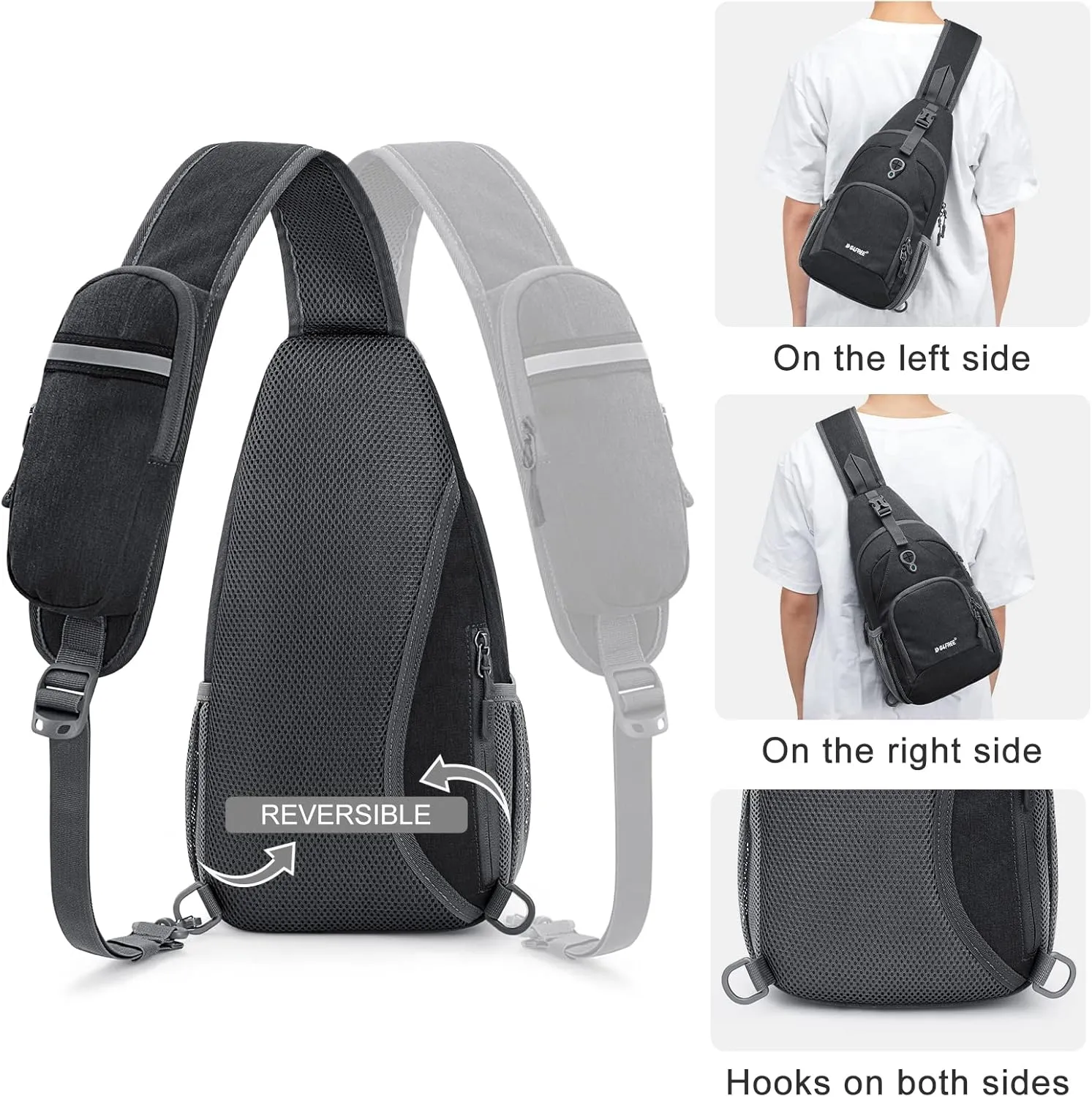 G4Free RFID Sling Bag Crossbody Backpack Small Chest Shoulder Bag Hiking Outdoor
