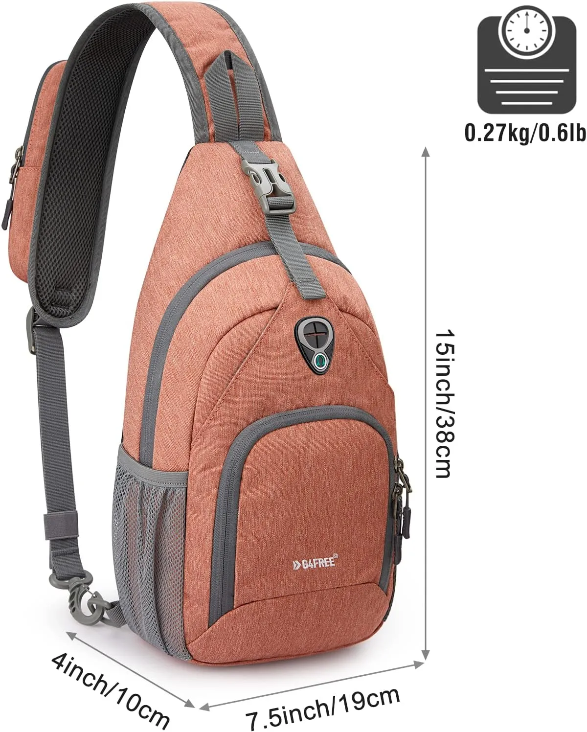 G4Free RFID Sling Bag Crossbody Backpack Small Chest Shoulder Bag Hiking Outdoor