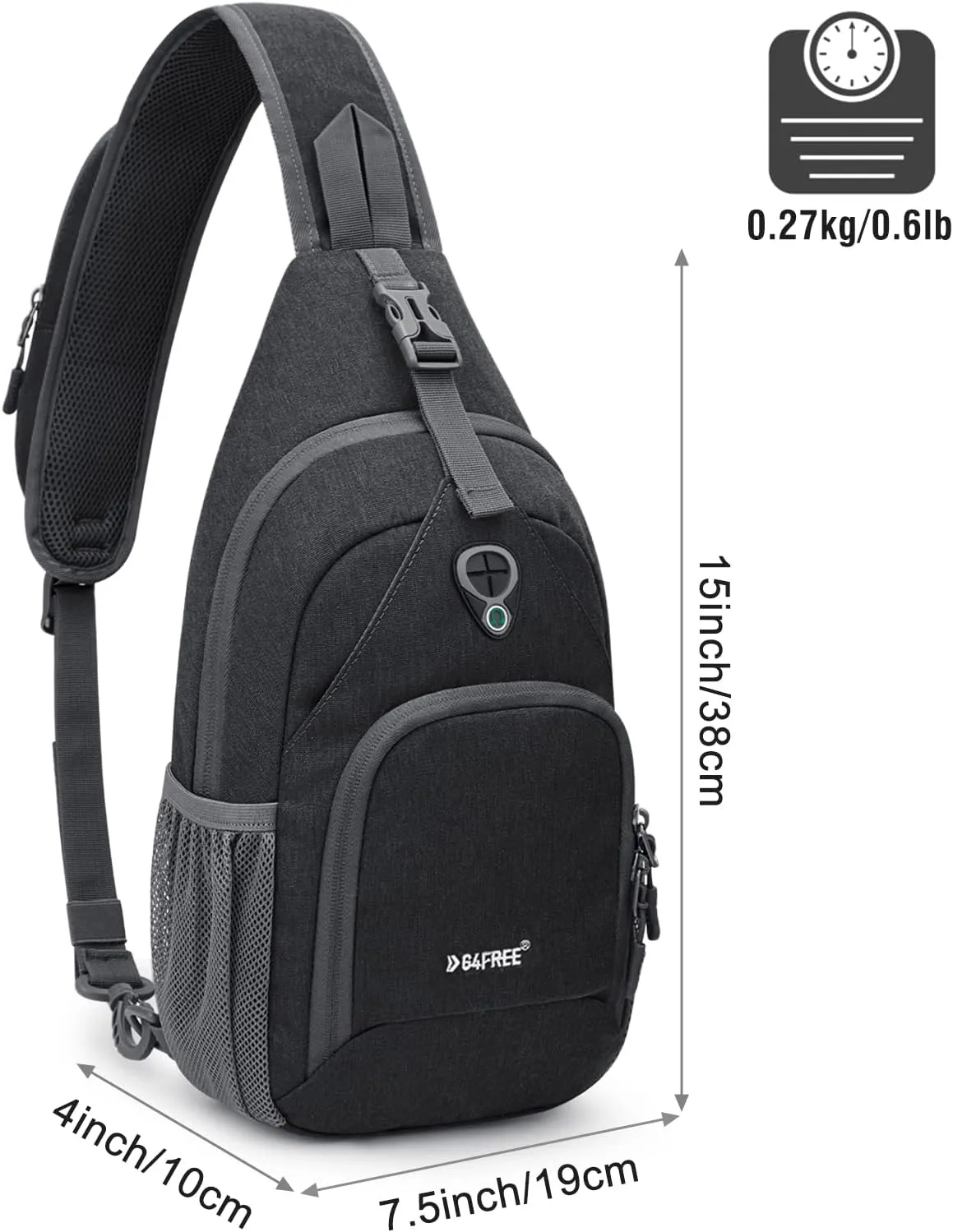 G4Free RFID Sling Bag Crossbody Backpack Small Chest Shoulder Bag Hiking Outdoor