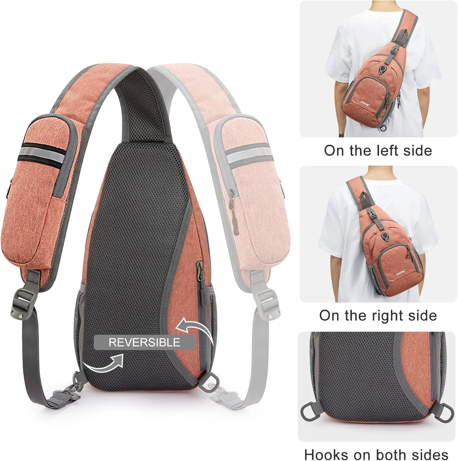 G4Free RFID Sling Bag Crossbody Backpack Small Chest Shoulder Bag Hiking Outdoor