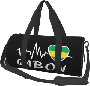 Gabon Heartbeat Duffel Bag Gym Bag Travel Sports Tote Large Foldable Beach Swim Yoga3