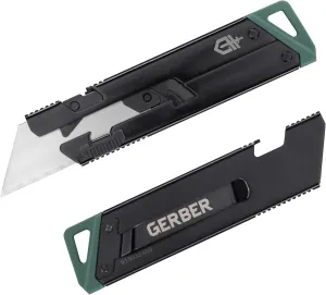 Gerber Gear EAB Slim - Black Pocket Razor Knife with Money Clip - EDC Gear Folding Stainless Steel Utility Knife with Box Cutter Blade for Everyday Carry