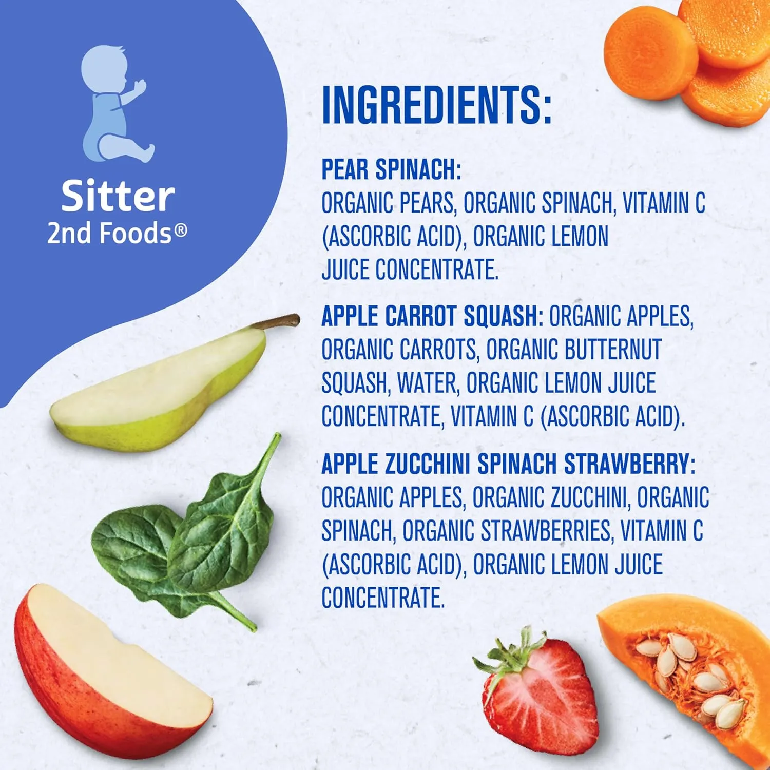 Gerber Stage 2 Baby Food, Organic Fruit and Veggie Favorites Puree Pouches Variety Pack, No Added Sweetener, Baby Food Pouches, 9-Pack