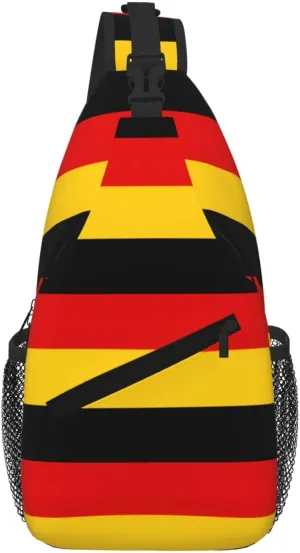 German Flag Men Casual Diagonal Chest Bag Cross Package Diagonally Women Travel Satchel Single Shoulder Bag
