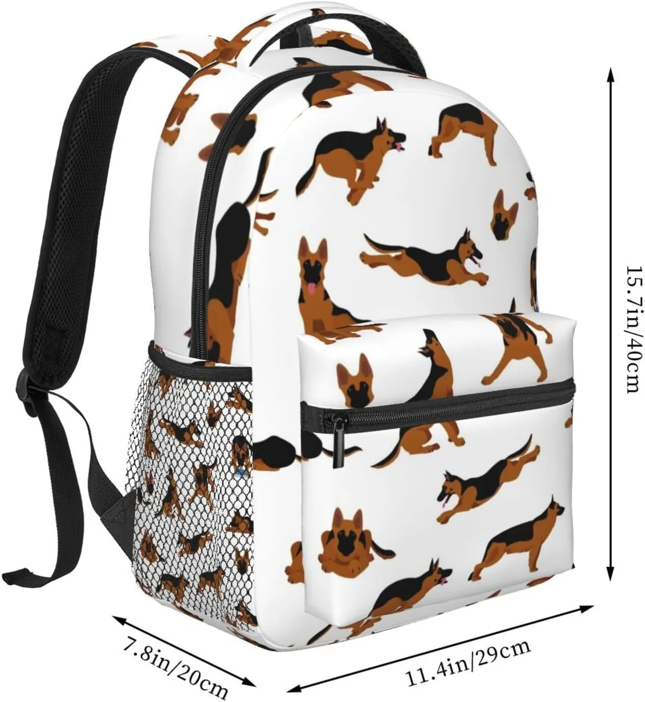 German Shepherd Dogs Poses Backpack Laptop Backpack Sports Travel Shoulder bag Light casual backpack
