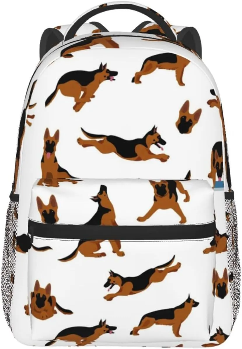 German Shepherd Dogs Poses Backpack Laptop Backpack Sports Travel Shoulder bag Light casual backpack