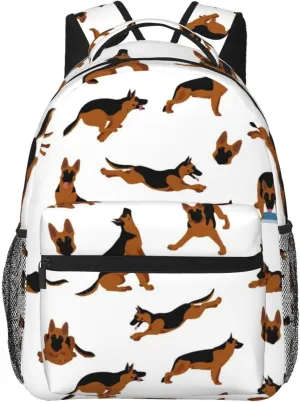 German Shepherd Dogs Poses Backpack Laptop Backpack Sports Travel Shoulder bag Light casual backpack