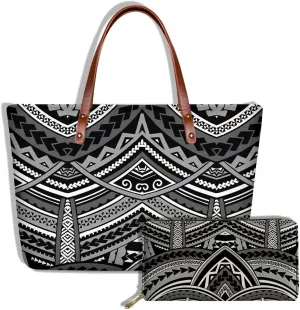 GIFTPUZZ Purses and Handbags for Women Shoulder Tote Bags with Wallets Set of 2, Large Hobo Zip Pocket Leather Wallet