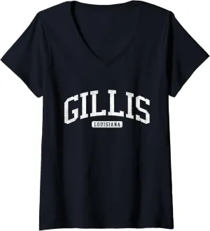 Gillis Louisiana LA JS03 College University Style V-Neck T-Shirt