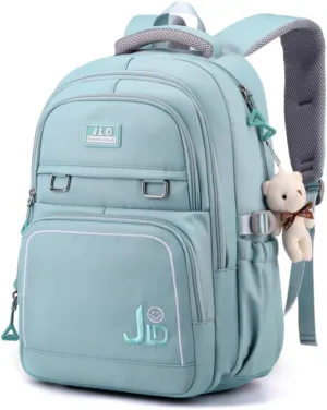 Girls Backpack Large-Capacity Middle Elementary School Casual Bookbag Kids Outdoor Travel bag Solid Color Daypack for Teens