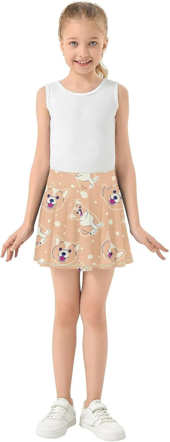 Girls Skorts Active Athletic Skirts with Inner Built-in Shorts for Golf Tennis 3-12T Bright Light Yellow Lemon
