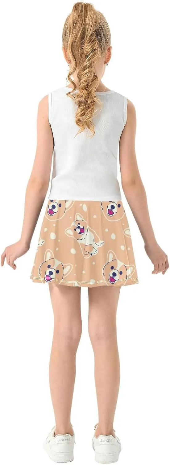 Girls Skorts Active Athletic Skirts with Inner Built-in Shorts for Golf Tennis 3-12T Bright Light Yellow Lemon