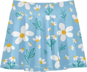 Girls Skorts Active Athletic Skirts with Inner Built-in Shorts for Golf Tennis 3-12T Bright Light Yellow Lemon