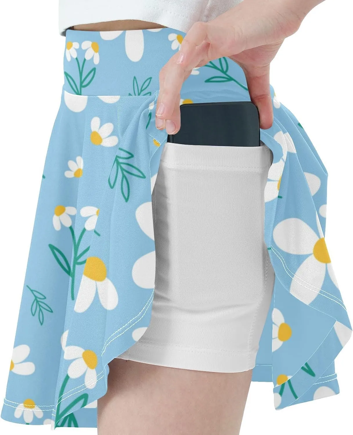 Girls Skorts Active Athletic Skirts with Inner Built-in Shorts for Golf Tennis 3-12T Bright Light Yellow Lemon