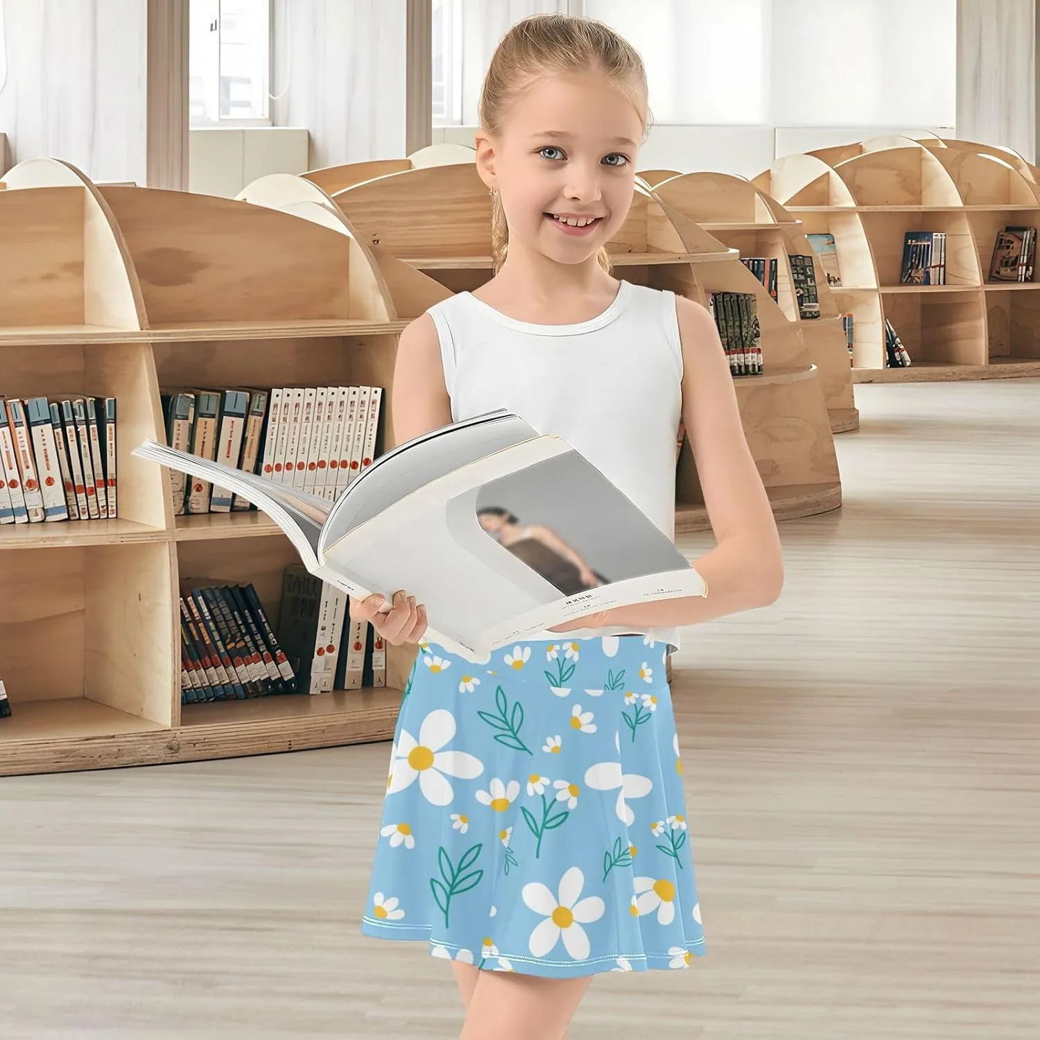 Girls Skorts Active Athletic Skirts with Inner Built-in Shorts for Golf Tennis 3-12T Bright Light Yellow Lemon