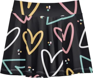 Girls Skorts Active Athletic Skirts with Inner Built-in Shorts for Golf Tennis 3-12T Pink Butterfly Black