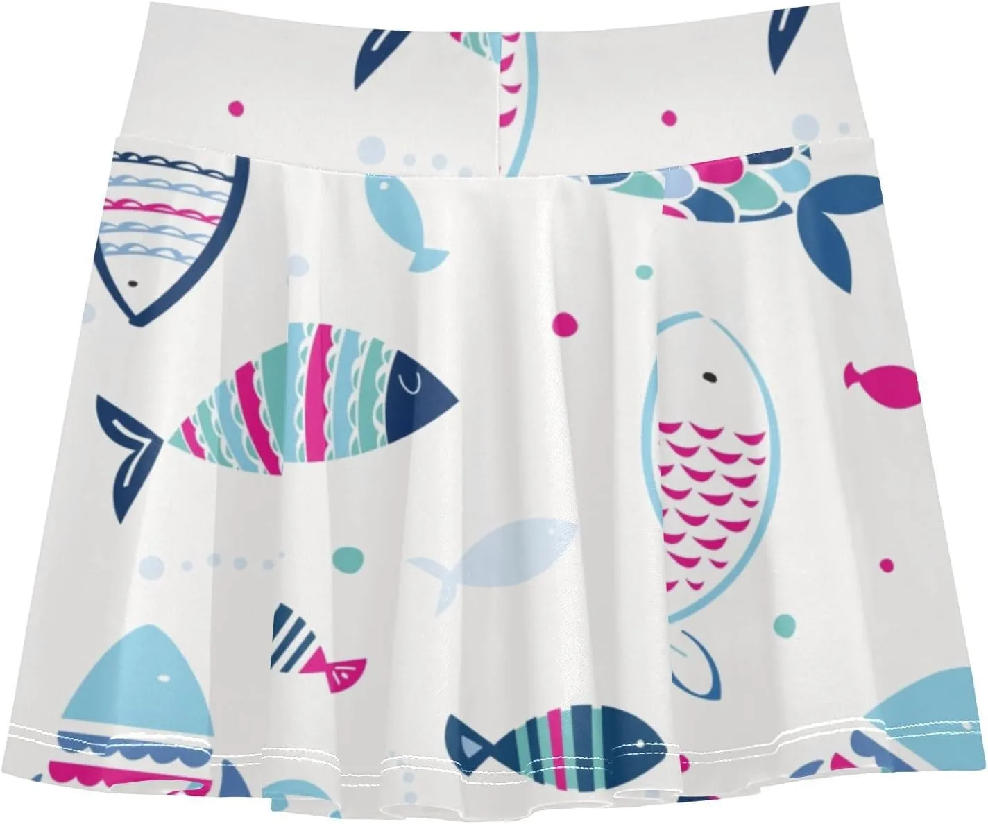 Girls Skorts Active Athletic Skirts with Inner Built-in Shorts for Golf Tennis 3-12T White Rose Flowers