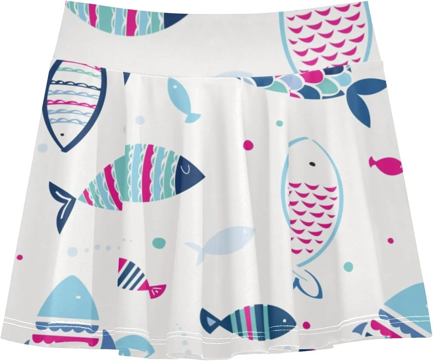 Girls Skorts Active Athletic Skirts with Inner Built-in Shorts for Golf Tennis 3-12T White Rose Flowers