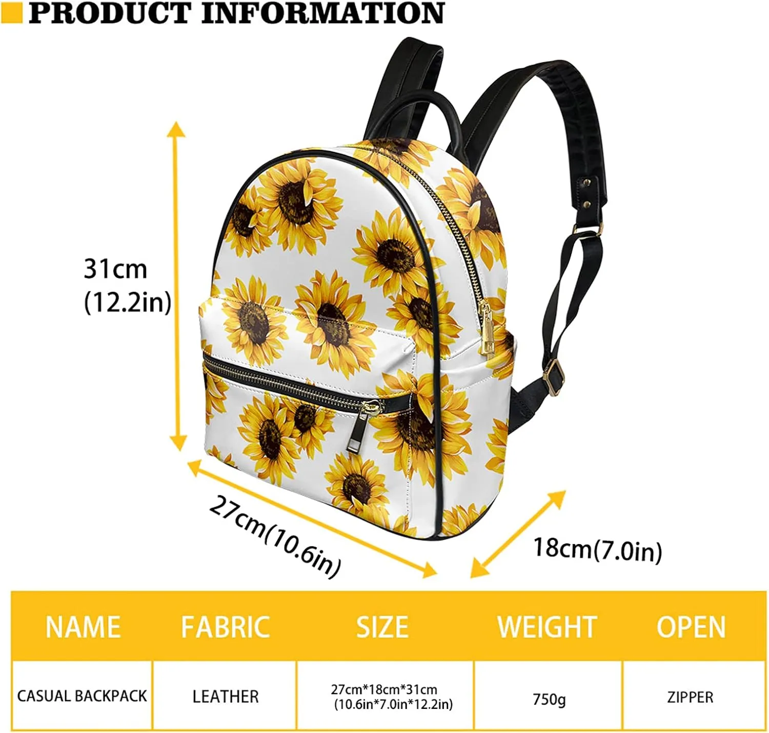 GLENLCWE Colorful Palm Tree Backpack Purse for Women,Zipper Leather Small Backpack Casual Daypack lightweight