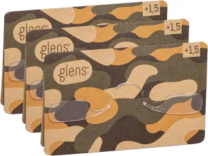 glens Unisex Armless Reading Glasses - 3 Readers in  1.5 Military Pack- Emergency Lightweight Pocket Ultra Thin Readers - Reading Glasses Men & Women - 4 Colors 4 Diopters Available