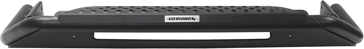 Go Rhino RC3 Grille Guard w/Center Steel Step and Hole for 20" Single Row LED Light Bar | Mild Steel, Textured Black | 55211T