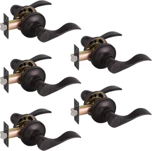 Gobrico Hall/Closet Levers in Oil Rubbed Bronze Finish - Passage Handles - 5 Pack