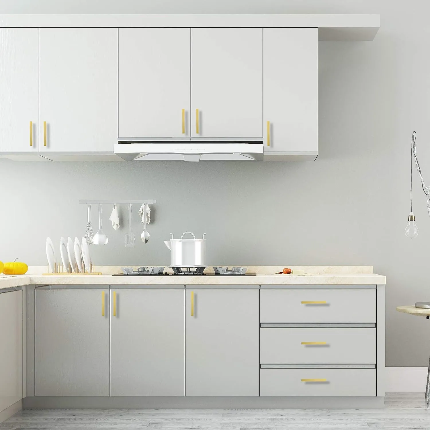 goldenwarm 10Pack 5in Brushed Gold Cabinet Pulls Gold Cabinet Handles Gold Drawer Pulls Modern Cabinet Hardware Handles for Kitchen Cabinets