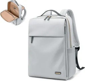 GOLF SUPAGS Travel Laptop Backpack for Women Airline Approved for Work College Travel Multi-Functional Casual Daypack Teacher Nurse Bags Fits 15.6 Inch Notebook (Pale Grey)